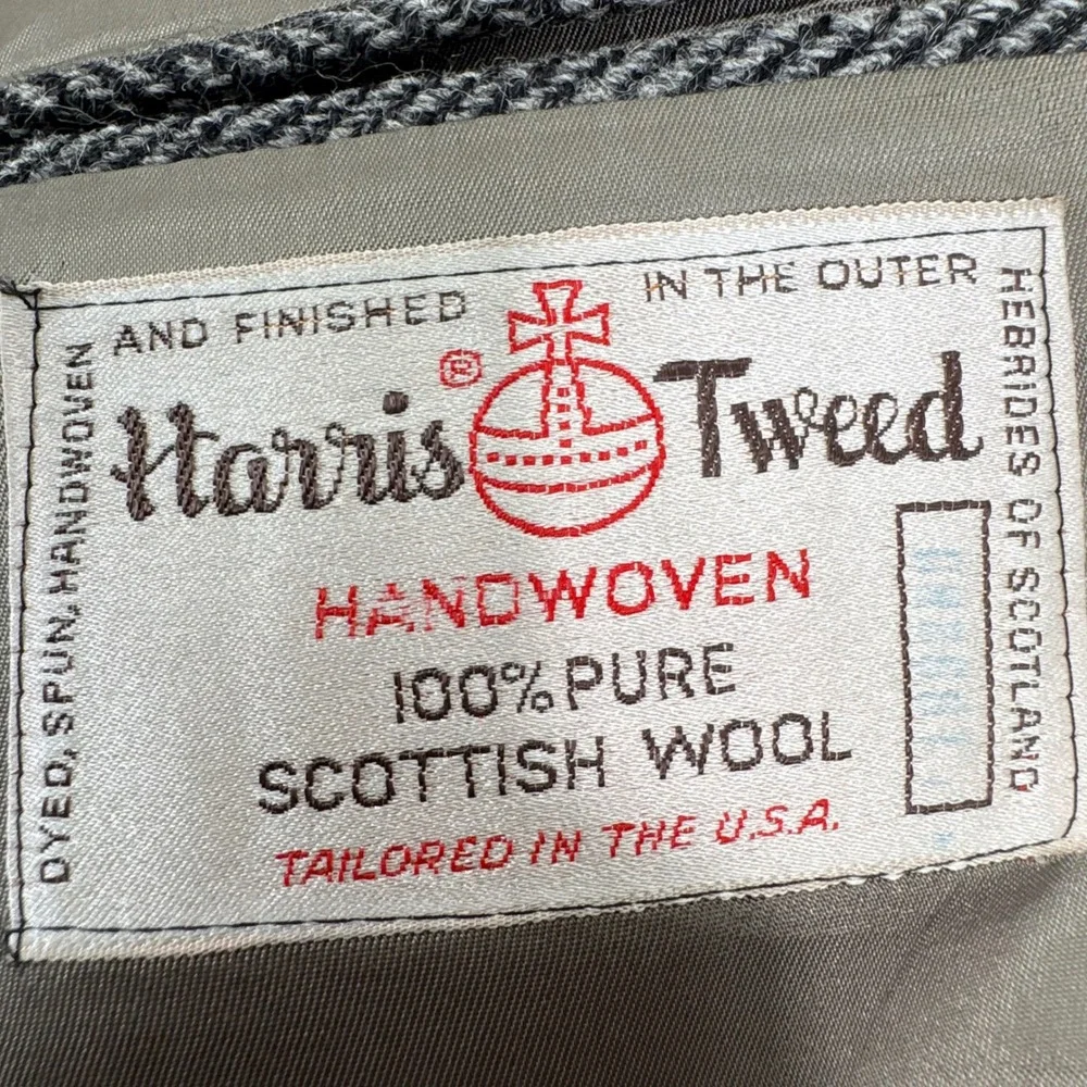 Andhurst‎ Harris Tweed Blazer Jacket Herringbone Scottish Wool Elbow Patches 41R